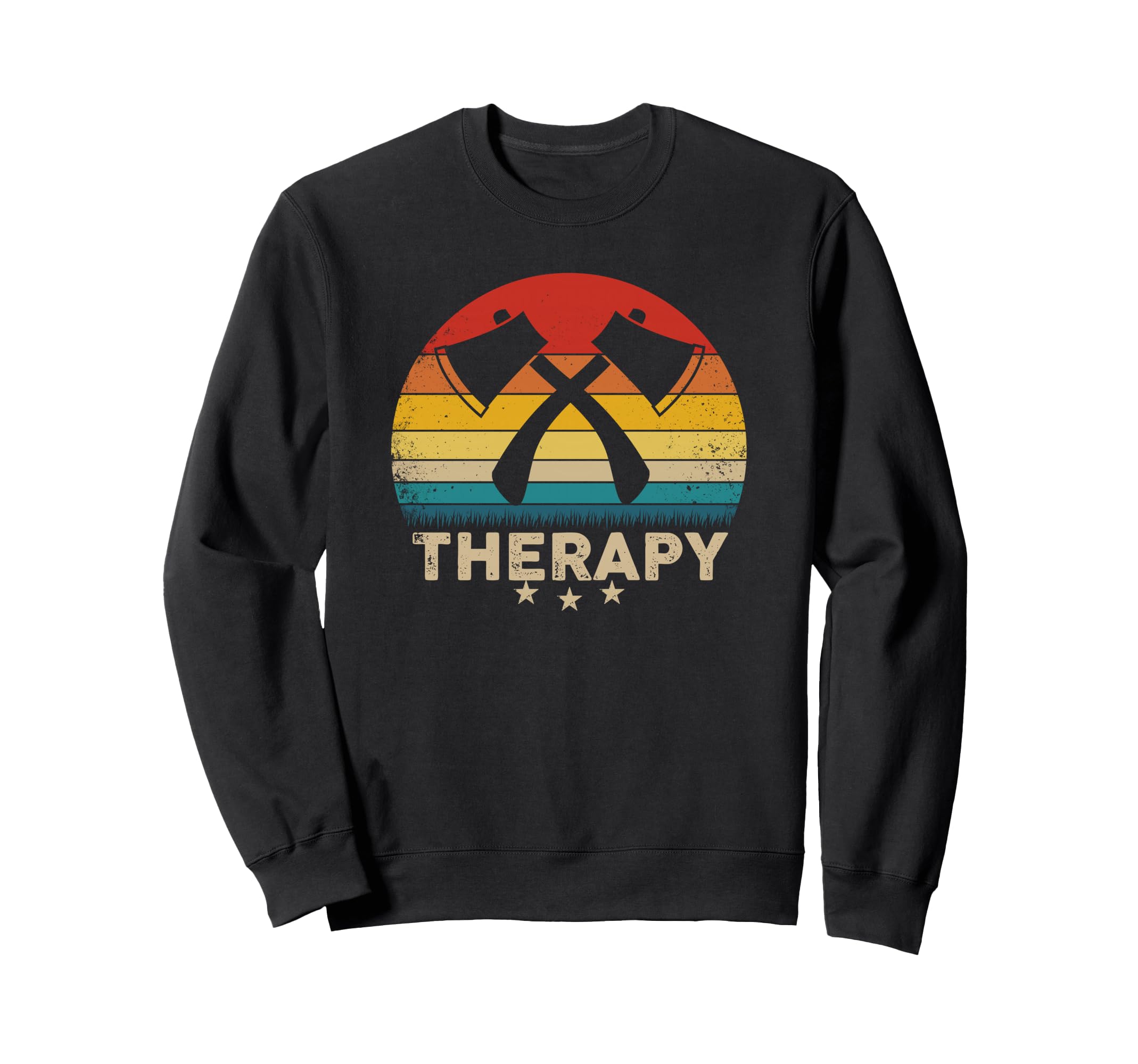 Axe Throwing Therapy Silhouette Sweatshirt - Trendy Graphic Men Women - T-Shirt, Sweatshirt, Hoodie