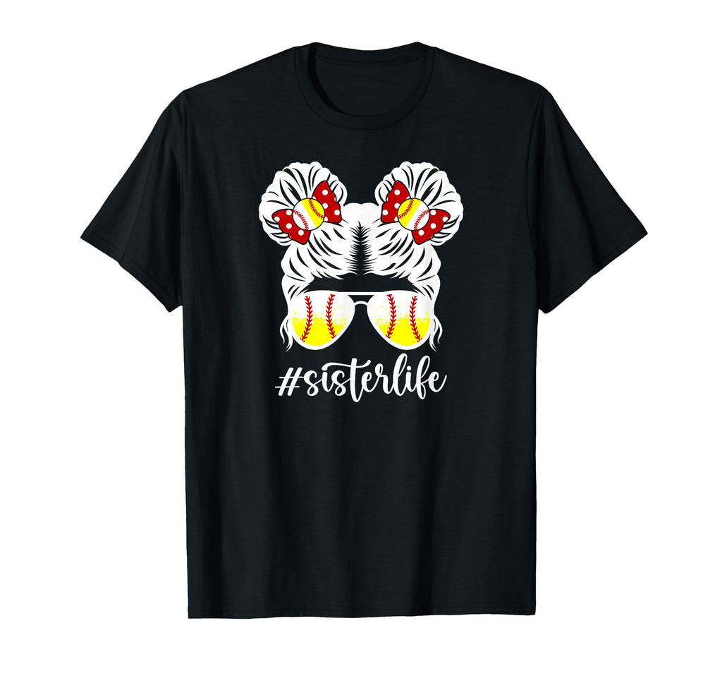 Sister Life Softball Baseball Sister T-Shirt - Minimalist Print Men Women - T-Shirt, Sweatshirt, Hoodie