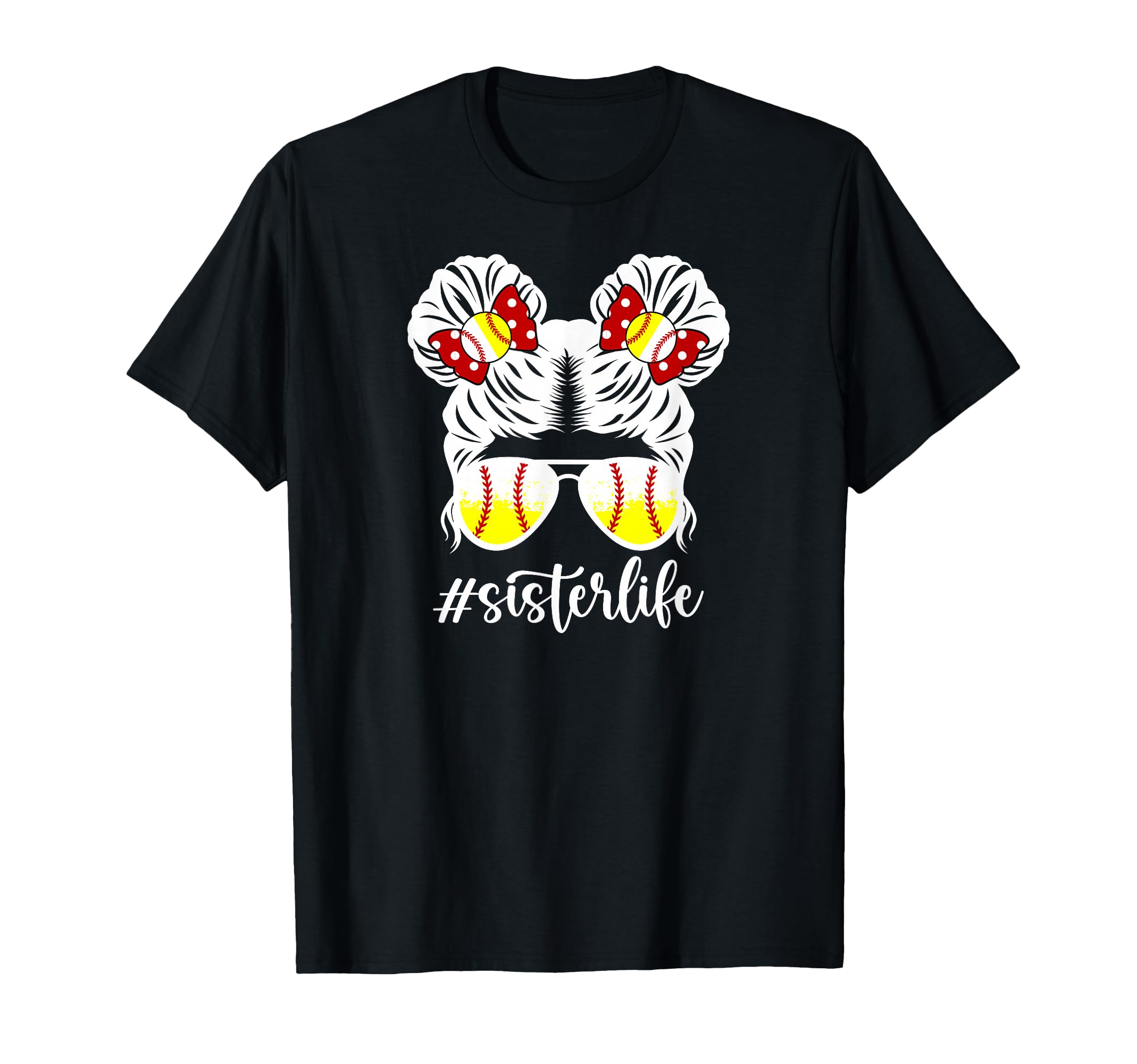 Sister Life Softball Baseball Sister T-Shirt - Minimalist Print Men Women - T-Shirt, Sweatshirt, Hoodie