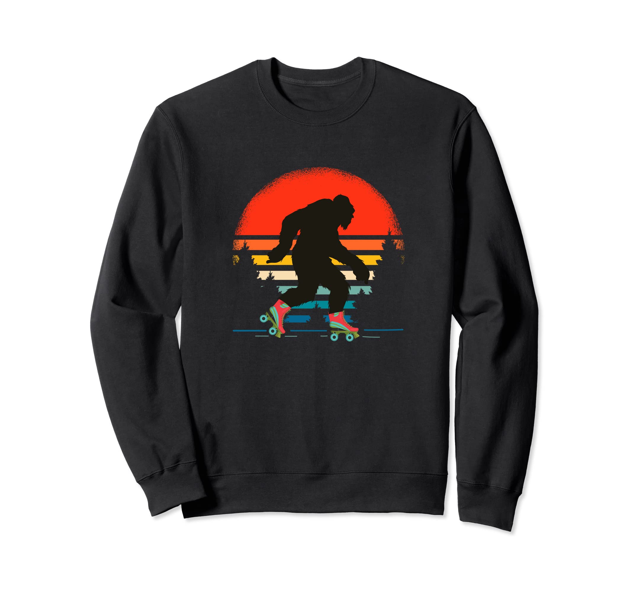Bigfoot Believer Skates Rollerskating Sweatshirt - Graphic Print Unisex - T-Shirt, Sweatshirt, Hoodie