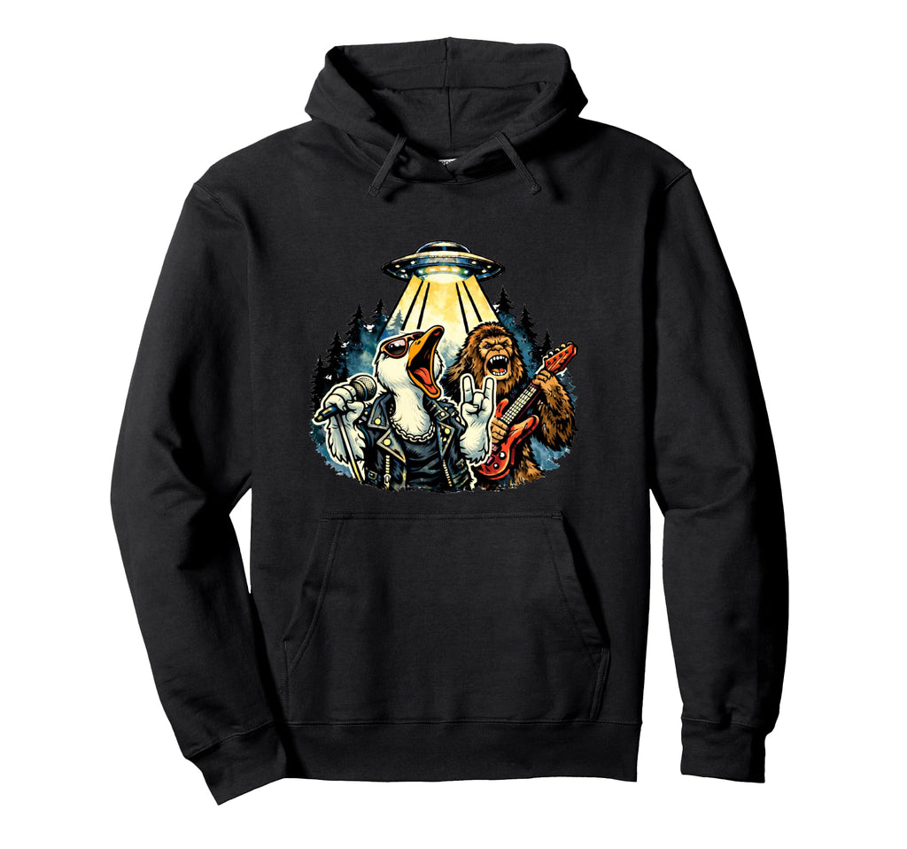 Funny Goose Rock Band Guitar Art Silly Hoodie - Trendy Graphic Unisex - T-Shirt, Sweatshirt, Hoodie