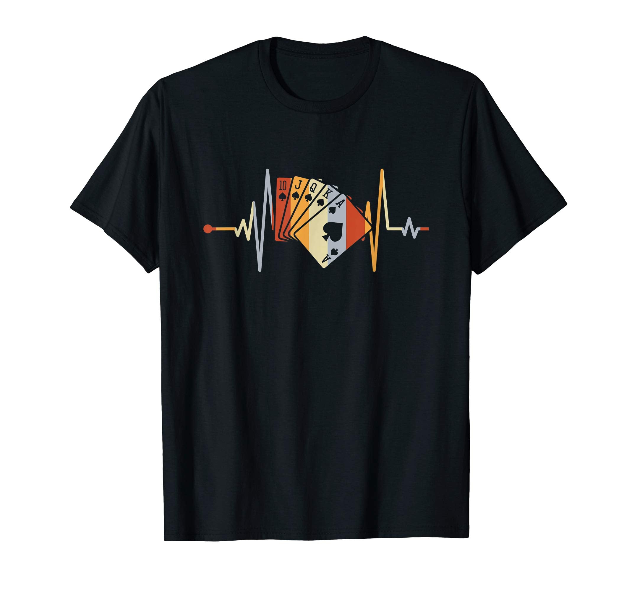 Distressed Heartbeat Poker Player Gift T-Shirt - Custom Art Print Unisex - T-Shirt, Sweatshirt, Hoodie