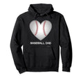 Baseball Dad Heart Base Ball Homerun Bat Hoodie - Graphic Print Unisex - T-Shirt, Sweatshirt, Hoodie