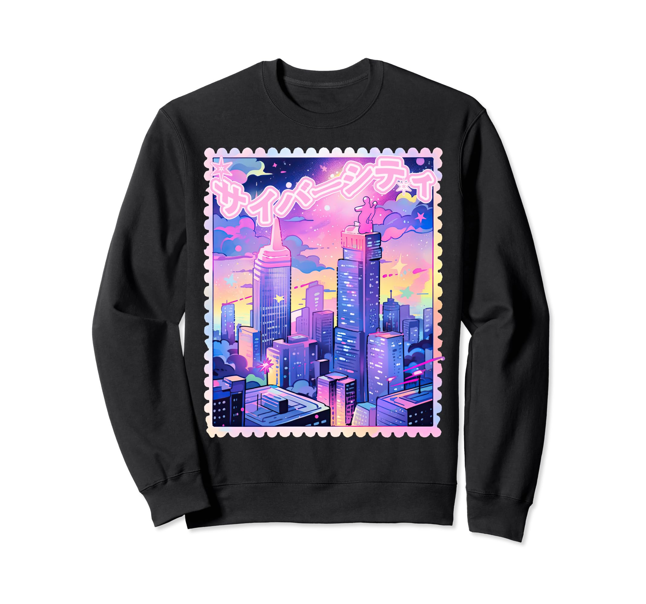 Y2K Cyber City Retrofuturism Pastel Sweatshirt - Novelty Apparel Men Women - T-Shirt, Sweatshirt, Hoodie