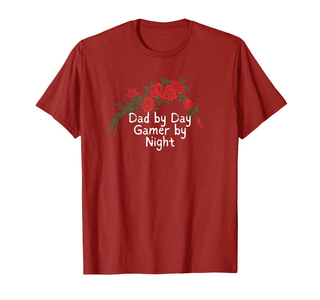 Funny Red Roses Dad Day Gamer Night T-Shirt - Unique Graphic Men Women - T-Shirt, Sweatshirt, Hoodie
