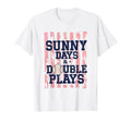 Coquette Bow Game Day Baseball Sunny T-Shirt - Minimalist Print for Adults - T-Shirt, Sweatshirt, Hoodie