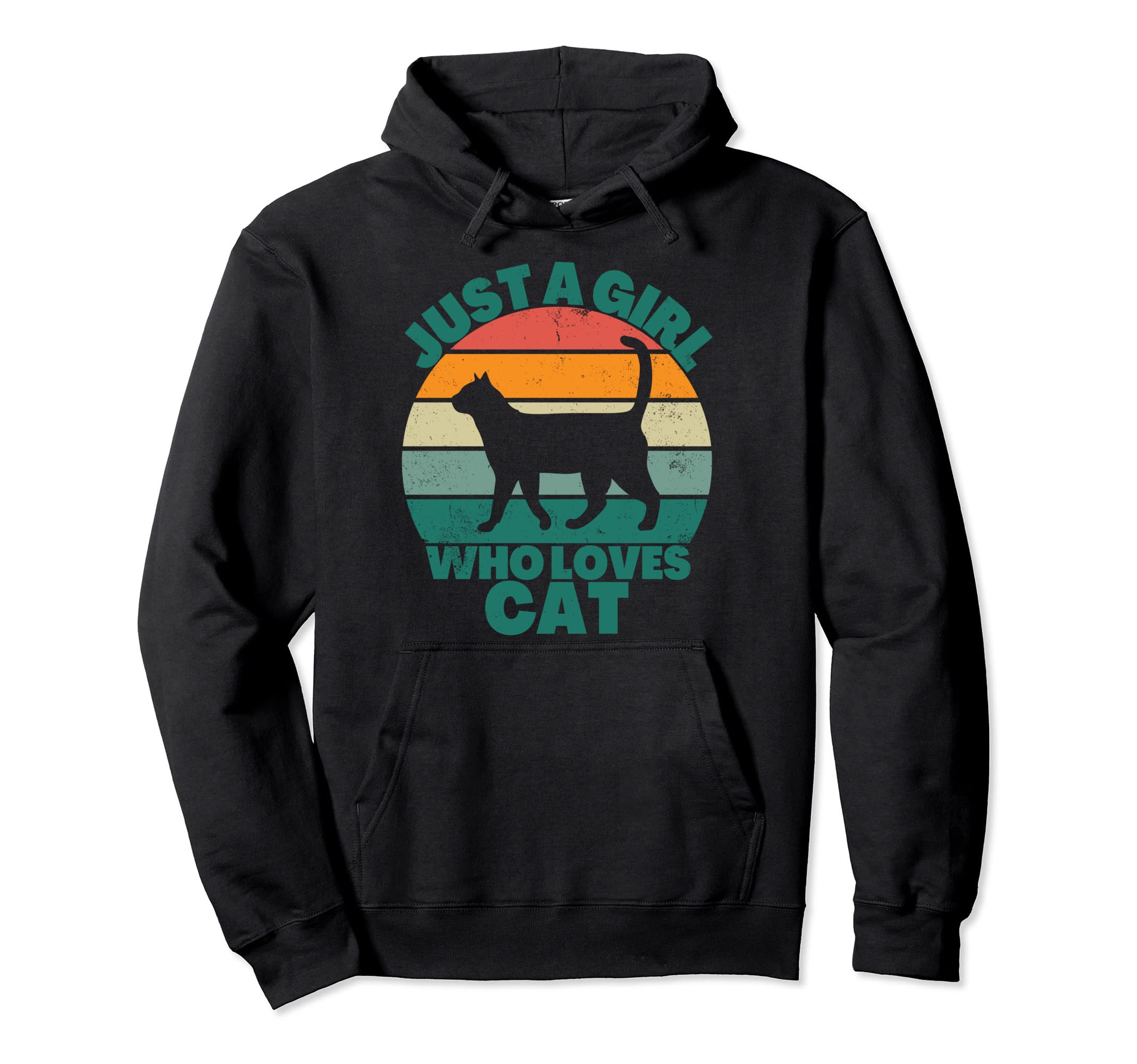 Just Who Loves Cats Distressed Cat Hoodie - Casual Everyday Wear Unisex - T-Shirt, Sweatshirt, Hoodie