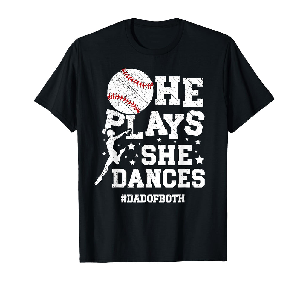 Dad Both Dance And Baseball Dad T-Shirt - Minimalist Print for Adults - T-Shirt, Sweatshirt, Hoodie