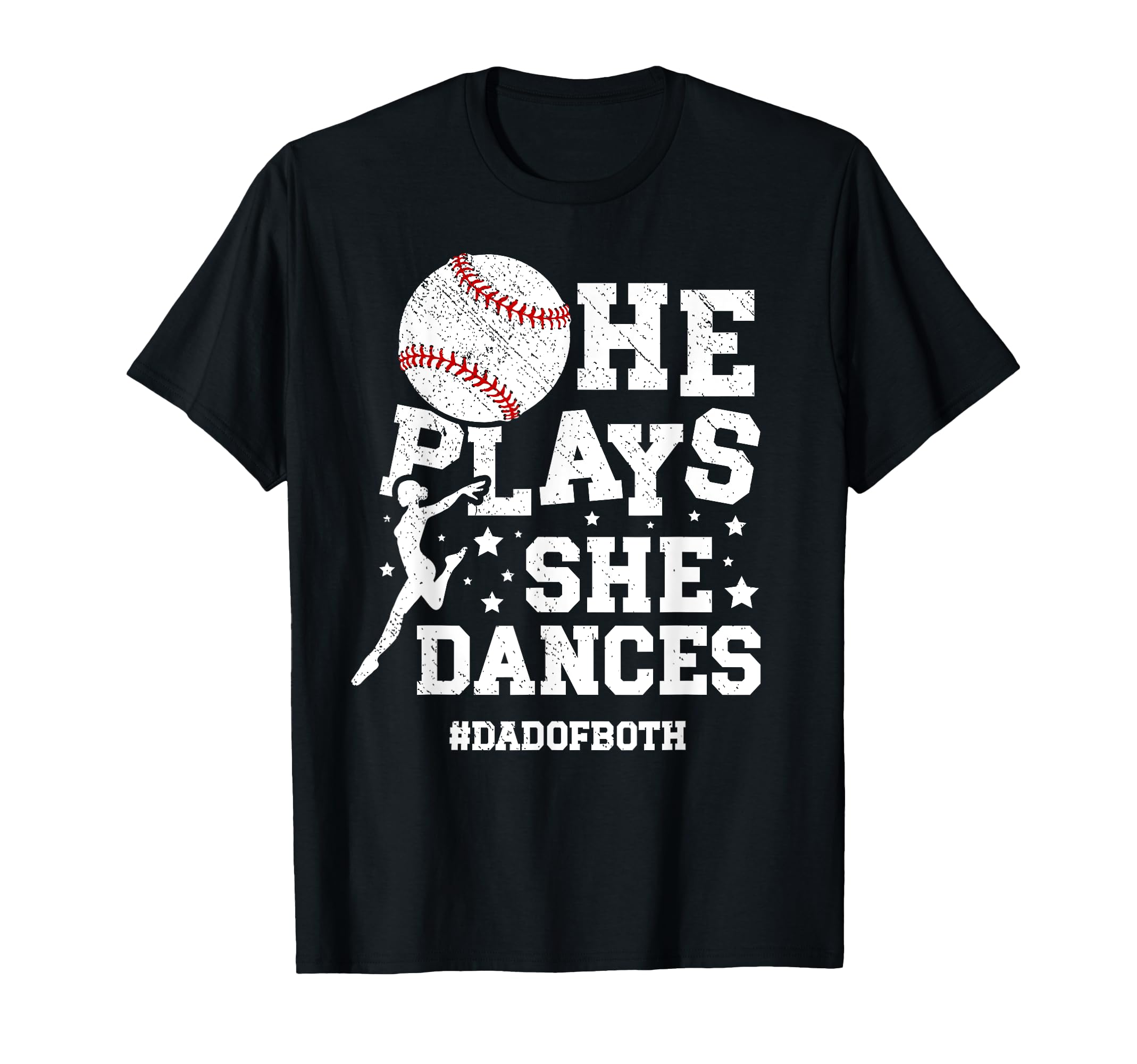 Dad Both Dance And Baseball Dad T-Shirt - Minimalist Print for Adults - T-Shirt, Sweatshirt, Hoodie