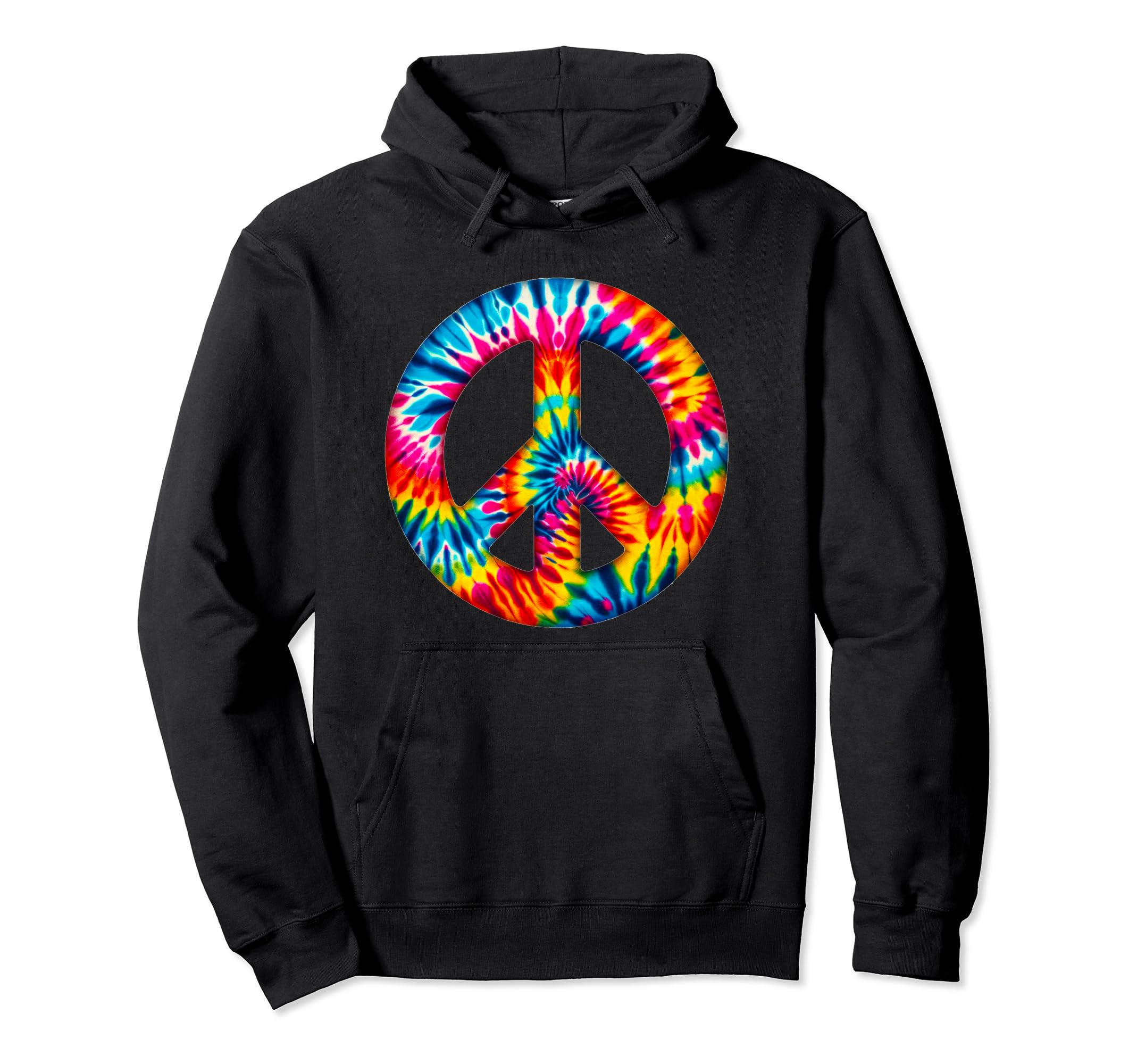 Tie Dye Peace Symbol Boho Peace Hoodie - Custom Art Print Men Women - T-Shirt, Sweatshirt, Hoodie