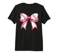 Baseball Bow Baseball Mom Mama Tri Blend T-Shirt - Graphic Print Men Women - T-Shirt, Sweatshirt, Hoodie