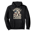 Baseball Dad American Flag Hoodie - Novelty Apparel for Adults - T-Shirt, Sweatshirt, Hoodie
