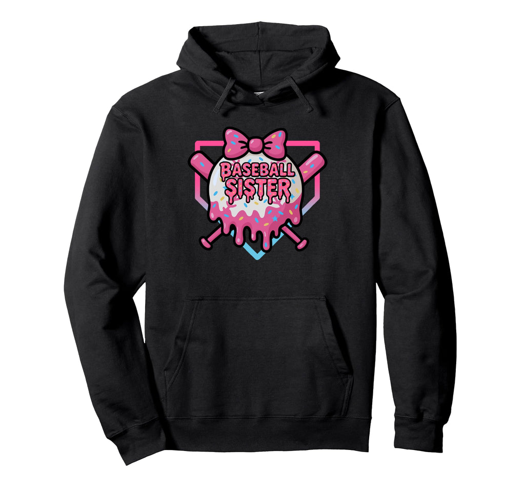 Family Baseball Sister Love Cheer Hoodie - Casual Everyday Wear Men Women - T-Shirt, Sweatshirt, Hoodie