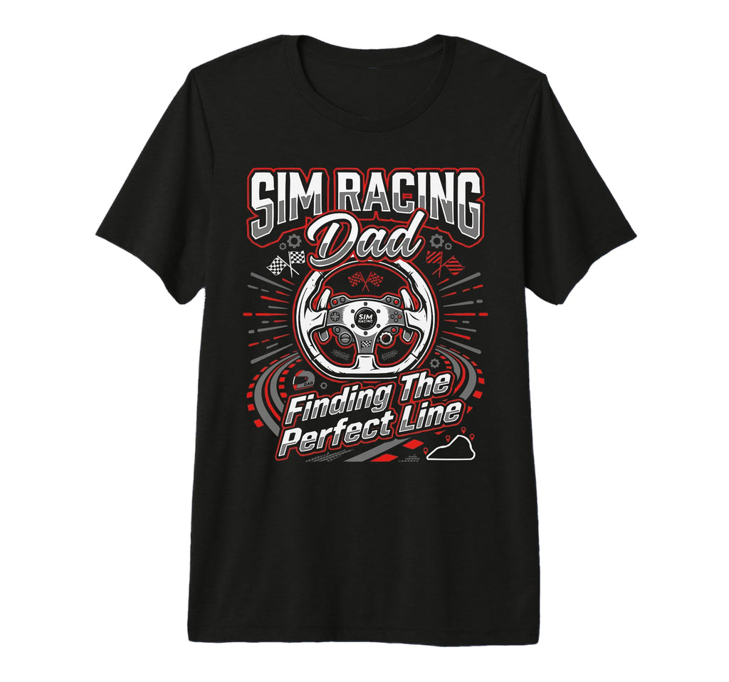 Mens Sim Racing Dad Virtual Racing T-Shirt - Minimalist Print Men Women - T-Shirt, Sweatshirt, Hoodie