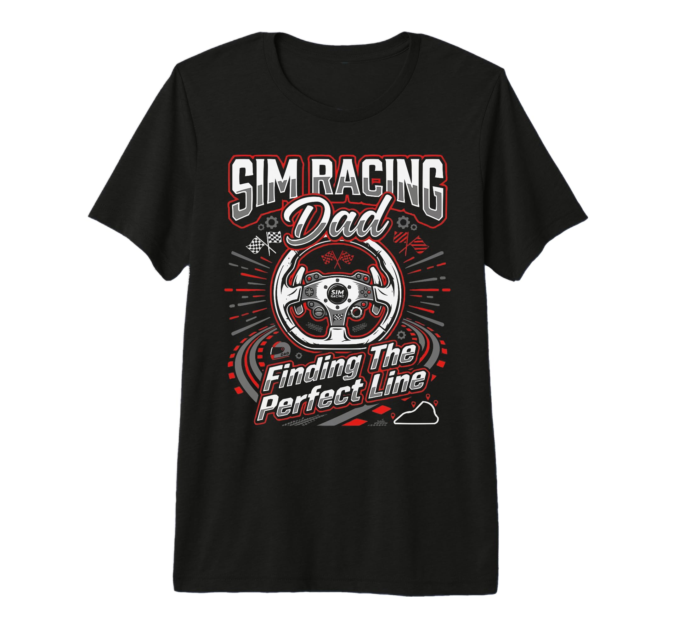 Mens Sim Racing Dad Virtual Racing T-Shirt - Minimalist Print Men Women - T-Shirt, Sweatshirt, Hoodie