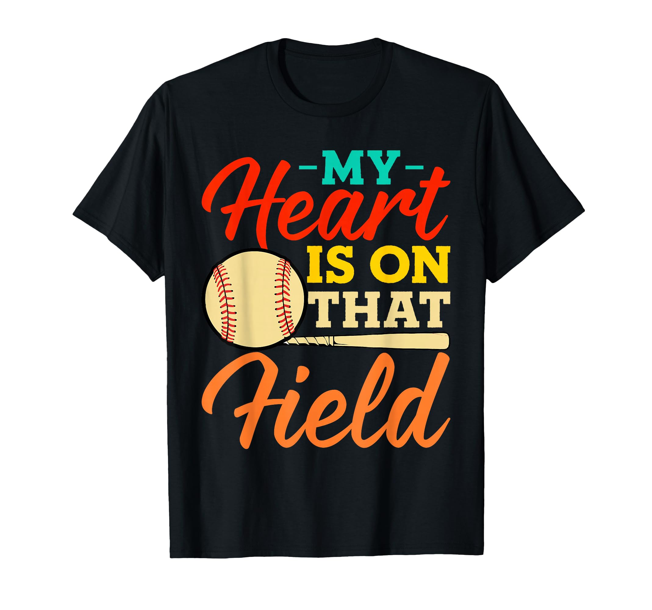 My Heart Is That Field Baseball Mom T-Shirt - Custom Art Print for Adults - T-Shirt, Sweatshirt, Hoodie