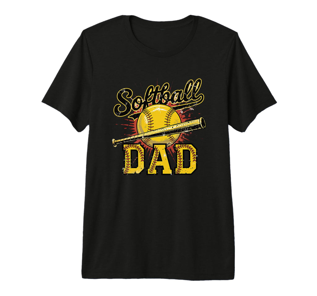 Proud Softball Dad Game Day T-Shirt - Casual Everyday Wear Men Women - T-Shirt, Sweatshirt, Hoodie