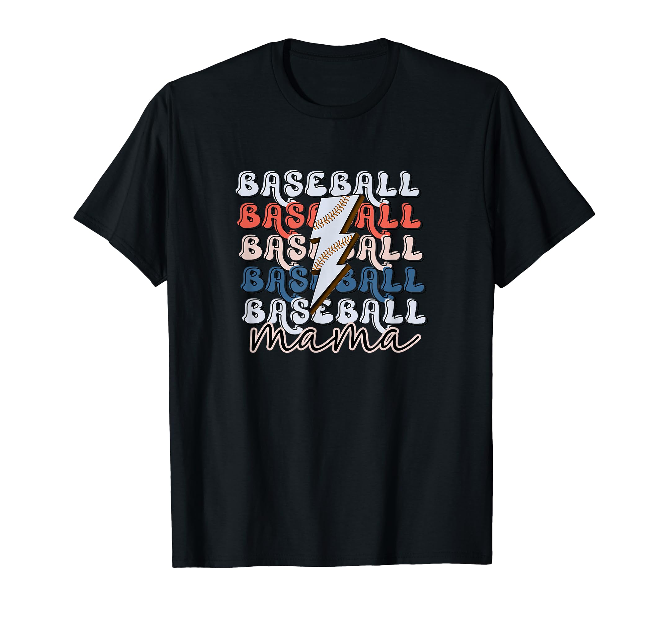 Baseball Mama Lightning Bolt T-Shirt - Aesthetic Graphic for Adults - T-Shirt, Sweatshirt, Hoodie