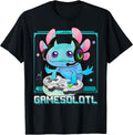 Gaming Axolotl Salamander Funny Video Game Lover - Adult & Kids T-Shirts, Sweatshirts & Hoodies apparel design preview 1