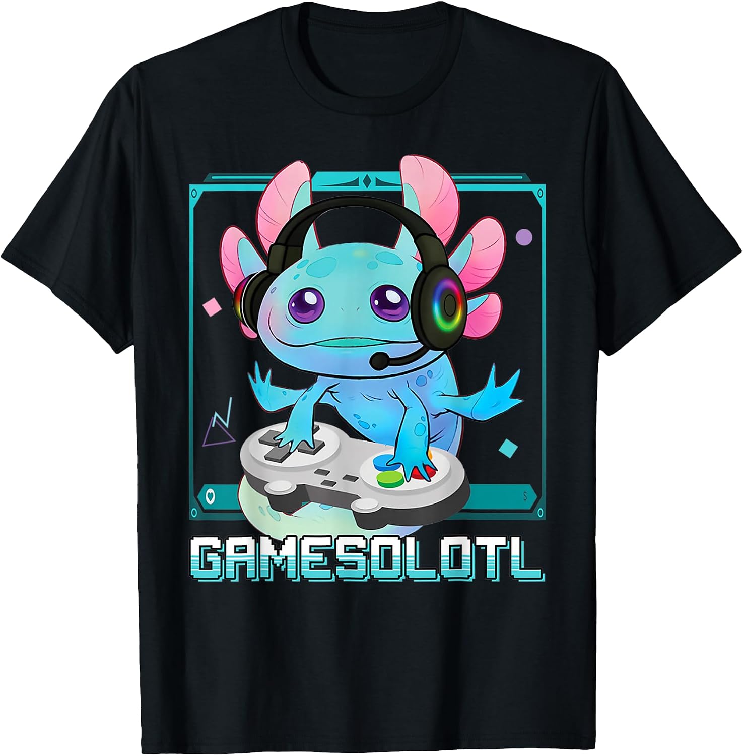 Gaming Axolotl Salamander Funny Video Game Lover - Adult & Kids T-Shirts, Sweatshirts & Hoodies apparel design preview 1