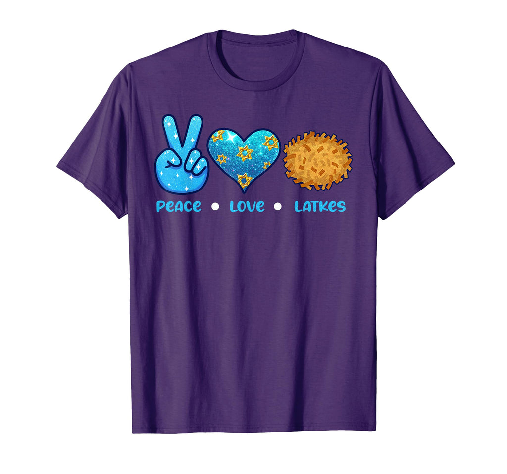 Peace Love Latkes Hanukkah Latkes T-Shirt - Streetwear Style for Adults - T-Shirt, Sweatshirt, Hoodie