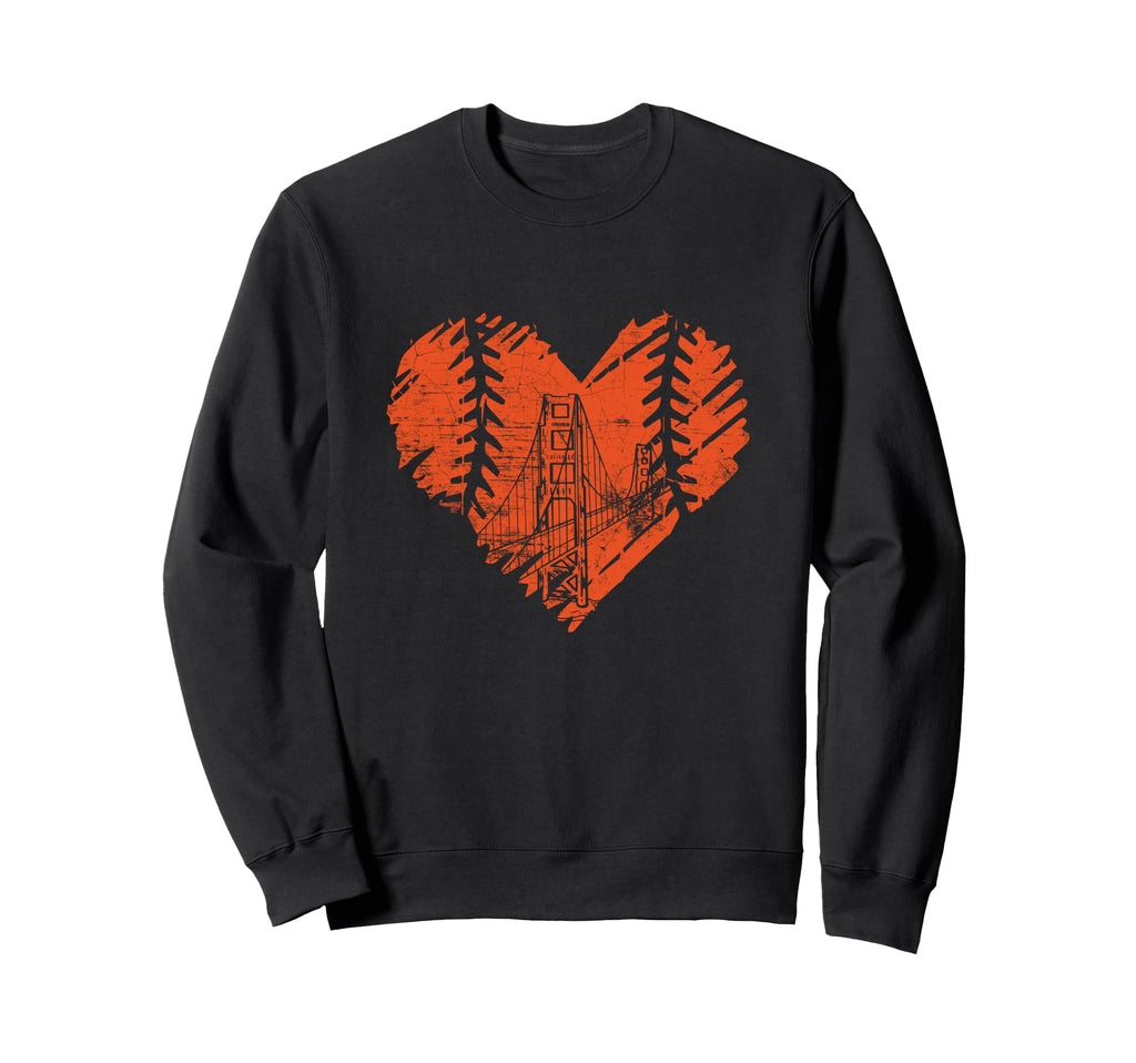 Us State City Bay Baseball Heart Sweatshirt - Minimalist Print for Adults - T-Shirt, Sweatshirt, Hoodie