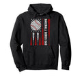 Baseball Bonus Dad American Flag Baseball Hoodie - Unique Graphic Unisex - T-Shirt, Sweatshirt, Hoodie