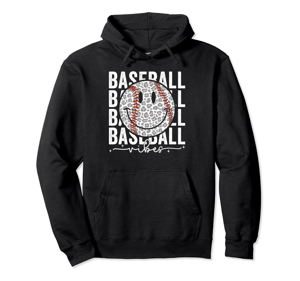 Funny Leopard Baseball Vibes Game Day Hoodie - Novelty Apparel Unisex - T-Shirt, Sweatshirt, Hoodie