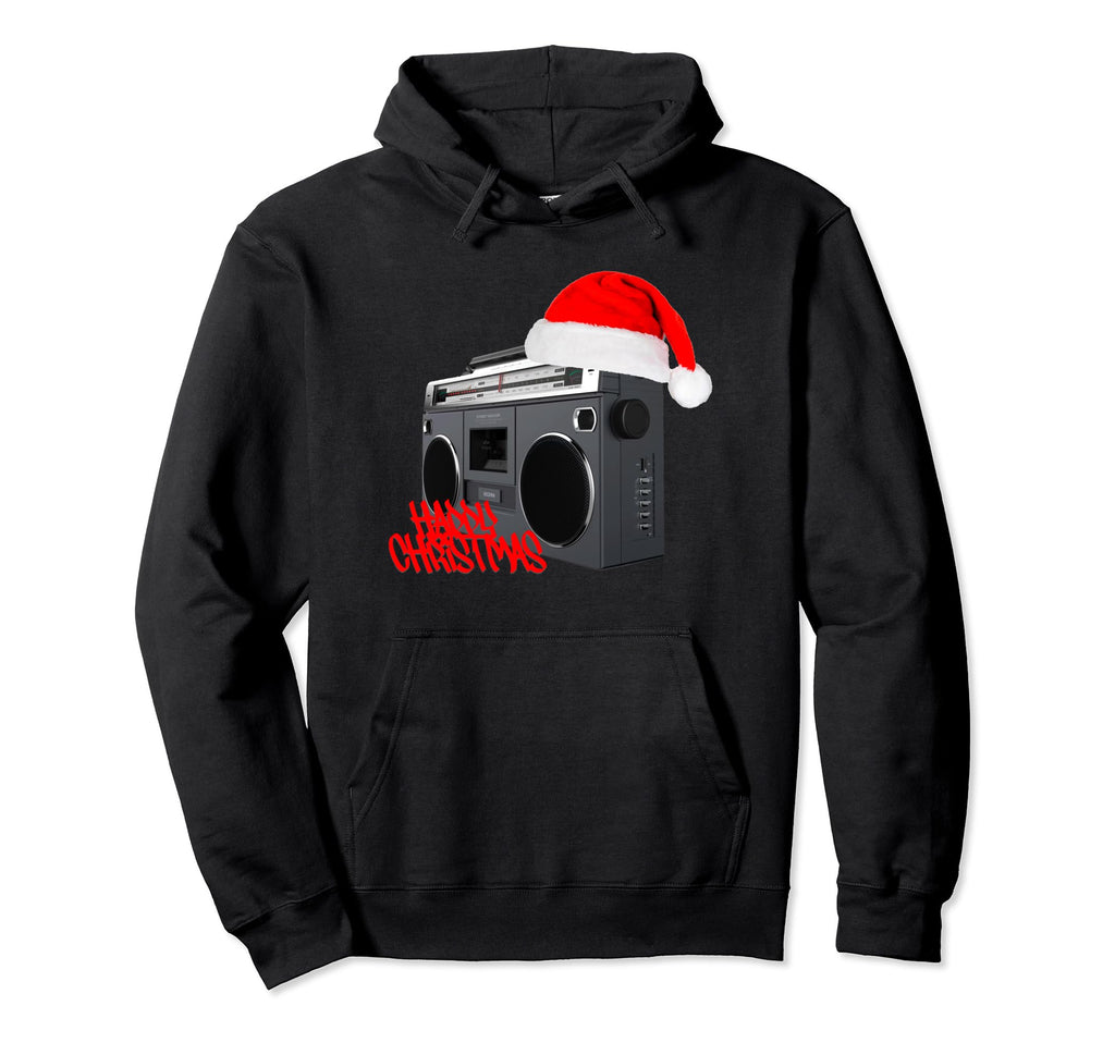 Happy Boombox Old School Hiphop Hoodie - Fun Novelty Design Unisex - T-Shirt, Sweatshirt, Hoodie