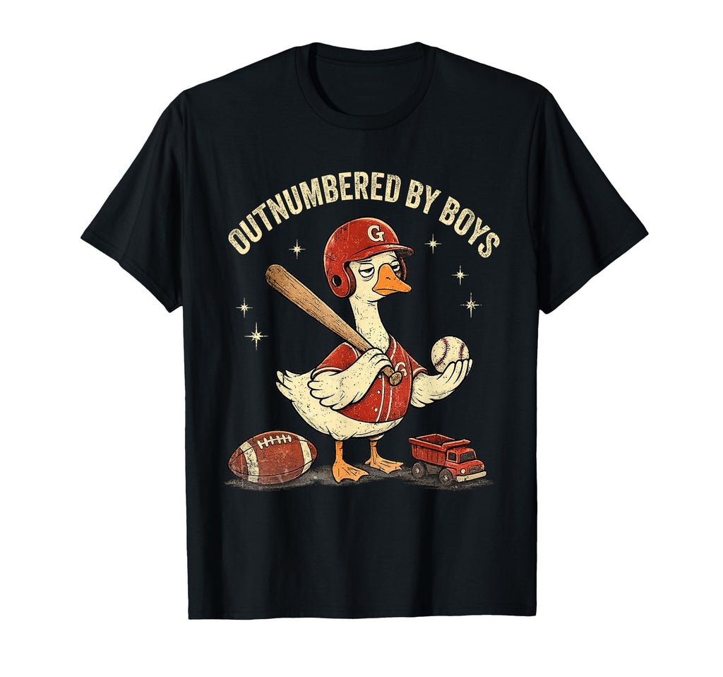 Funny Mom Goose Outnumbered Baseball T-Shirt - Aesthetic Graphic for Adults - T-Shirt, Sweatshirt, Hoodie