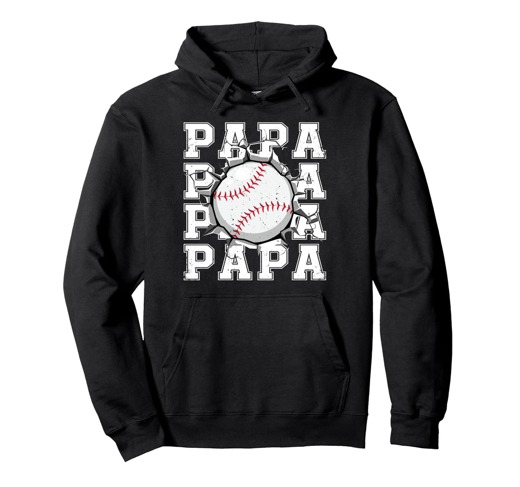 Baseball Papa Cracked Wall Family Matching Hoodie - Unique Graphic Unisex - T-Shirt, Sweatshirt, Hoodie