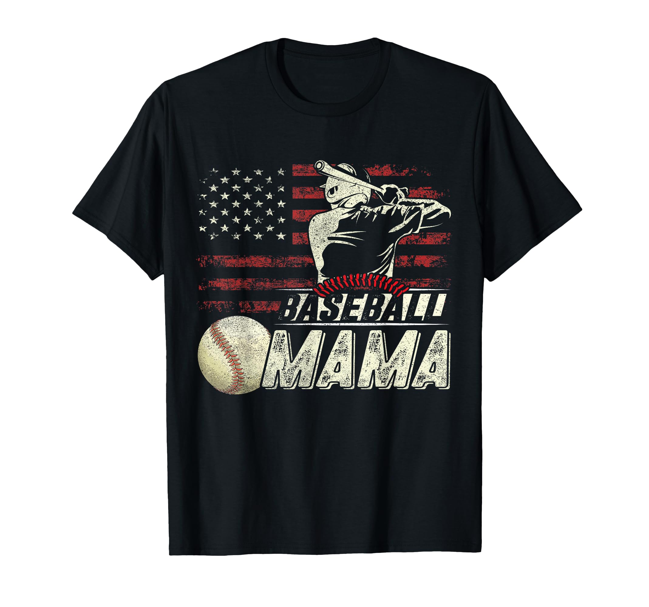 Baseball Mama Us Flag Gifts Mama T-Shirt - Novelty Apparel Men Women - T-Shirt, Sweatshirt, Hoodie