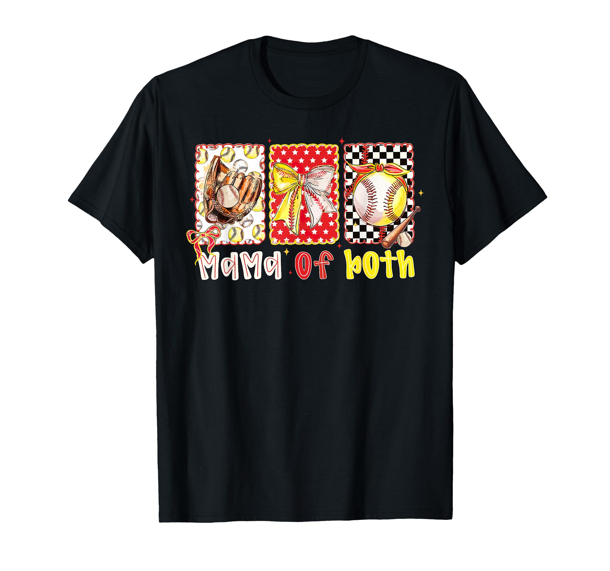Mama Both Baseball Softball Game Day T-Shirt - Casual Everyday Wear Unisex - T-Shirt, Sweatshirt, Hoodie