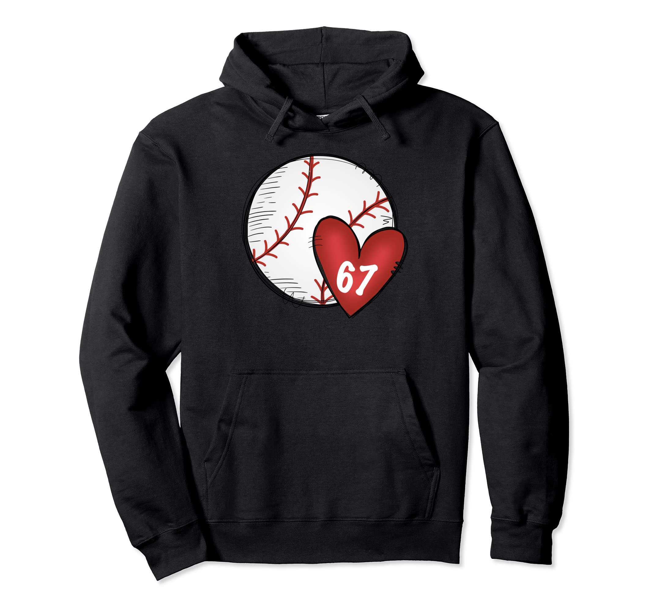 Womens Custom Baseball Mom Number 67 Hoodie - Unique Graphic for Adults - T-Shirt, Sweatshirt, Hoodie