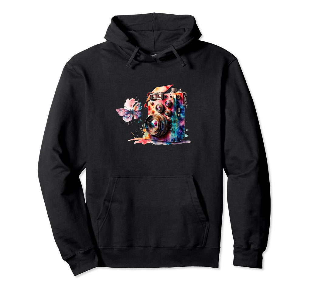 Color Splash Camera Butterfly Hoodie - Unique Graphic for Adults - T-Shirt, Sweatshirt, Hoodie