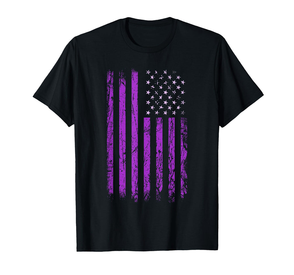 Stars Stripes Purple Flag Color T-Shirt - Custom Art Print Unisex - T-Shirt, Sweatshirt, Hoodie