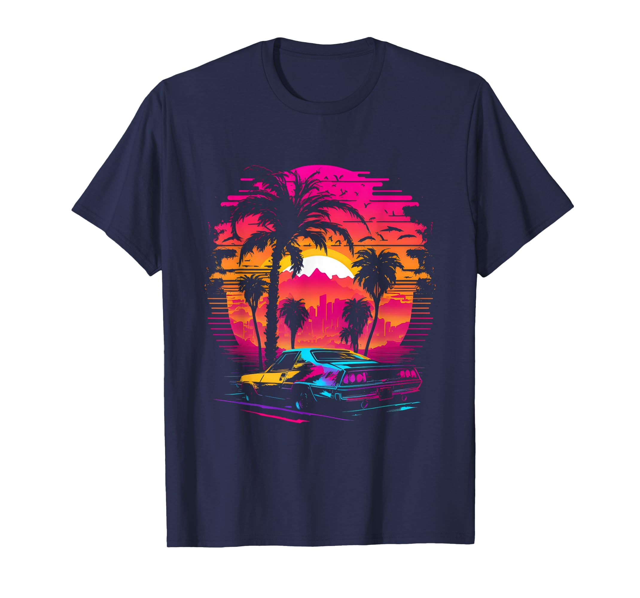 Retrowave Synthwave Aesthetic Sports Car T-Shirt - Minimalist Print Unisex - T-Shirt, Sweatshirt, Hoodie