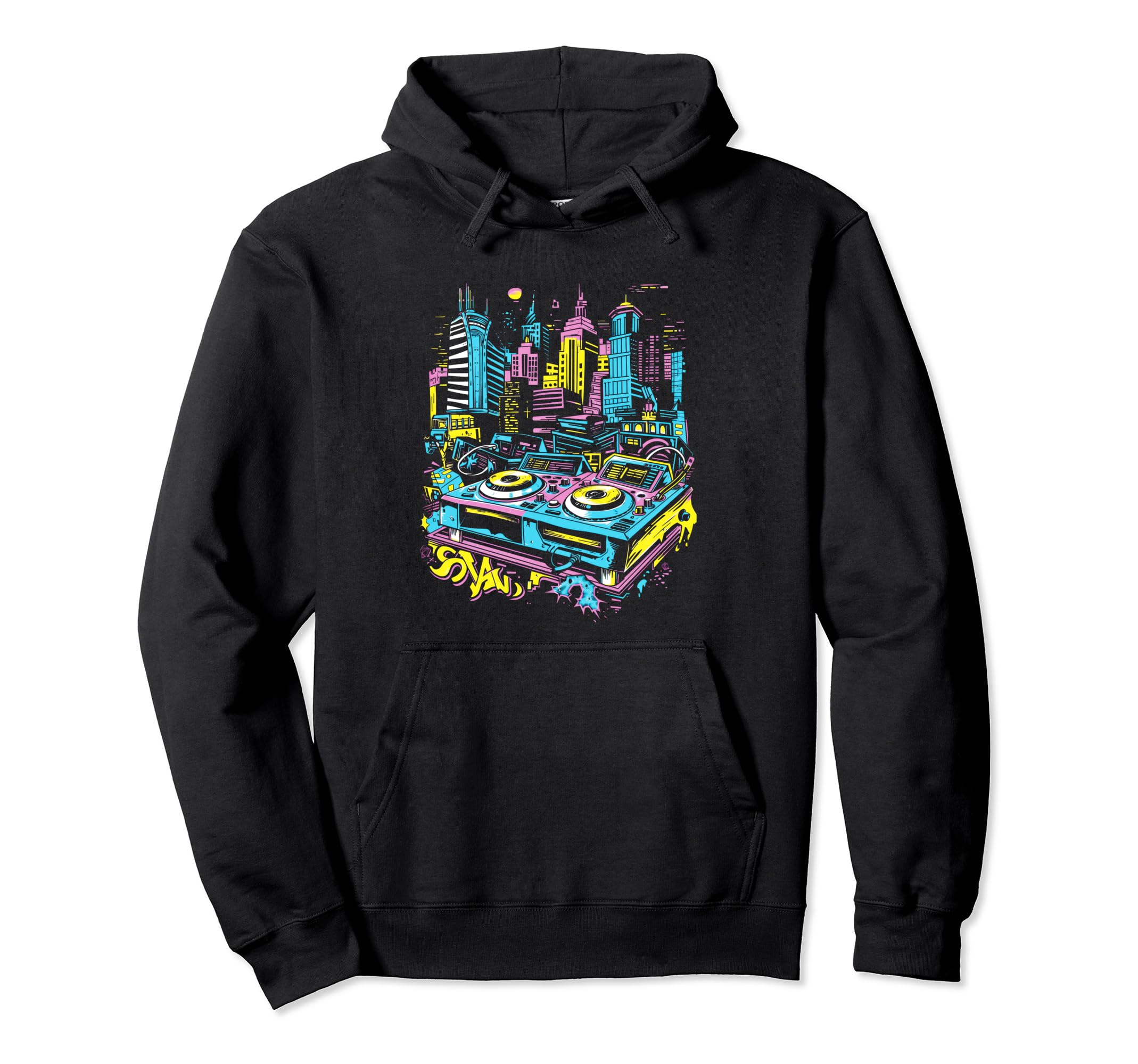 90S Hop Graffiti Oldschool Rap Boom Dj Hoodie - Fun Novelty Design Unisex - T-Shirt, Sweatshirt, Hoodie