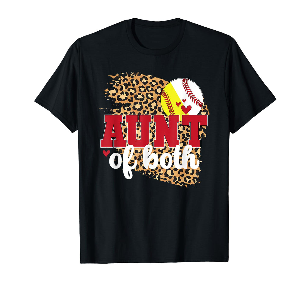 Aunt Both Baseball Softball Aunt T-Shirt - Unique Graphic Men Women - T-Shirt, Sweatshirt, Hoodie