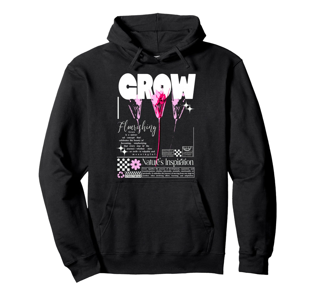 Y2K Grow Bold Urban Graffiti Aesthetic Hoodie - Unique Graphic Unisex - T-Shirt, Sweatshirt, Hoodie