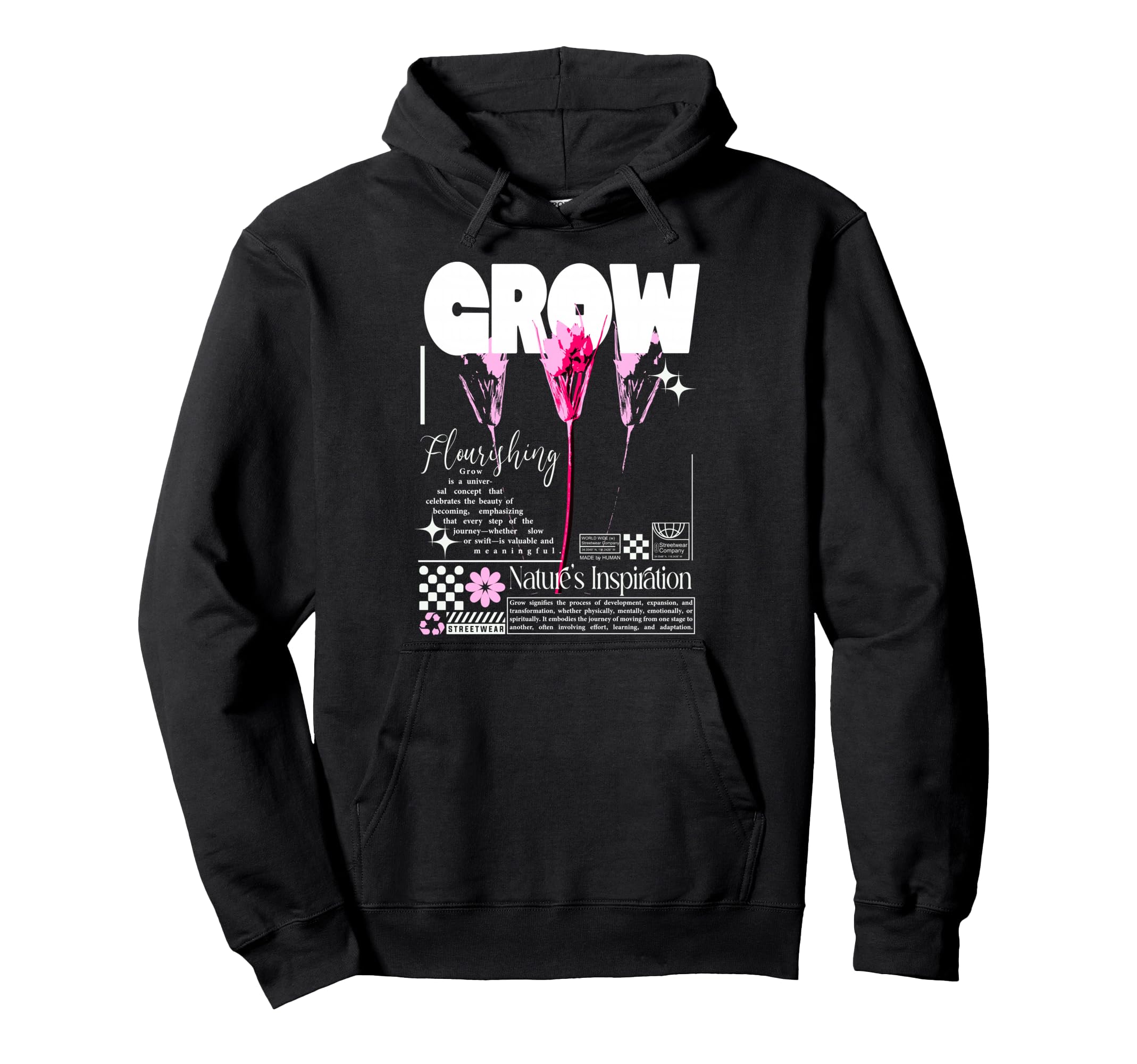 Y2K Grow Bold Urban Graffiti Aesthetic Hoodie - Unique Graphic Unisex - T-Shirt, Sweatshirt, Hoodie