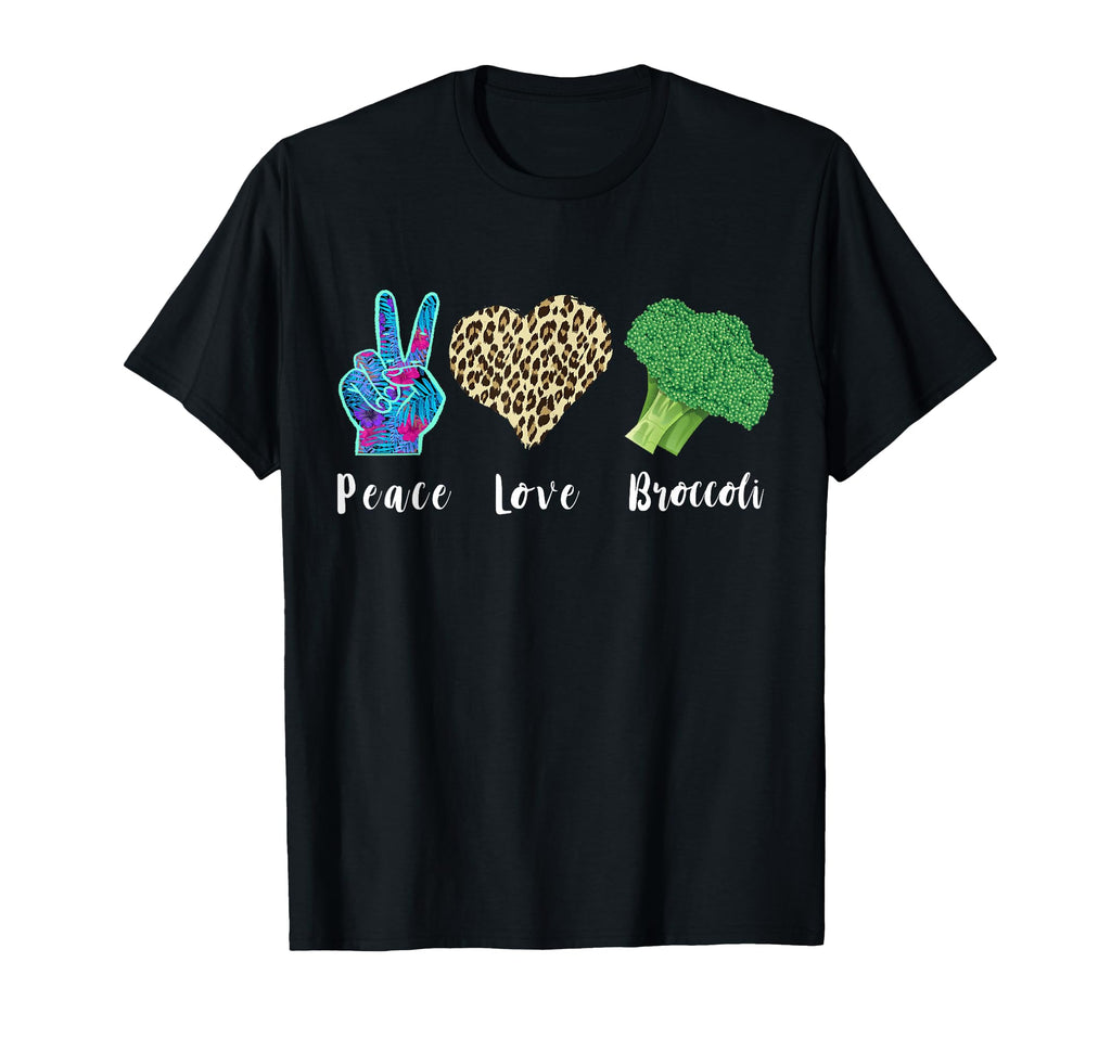 Love Peace Broccoli Vegetarian Leopard T-Shirt - Custom Art Print Unisex - T-Shirt, Sweatshirt, Hoodie