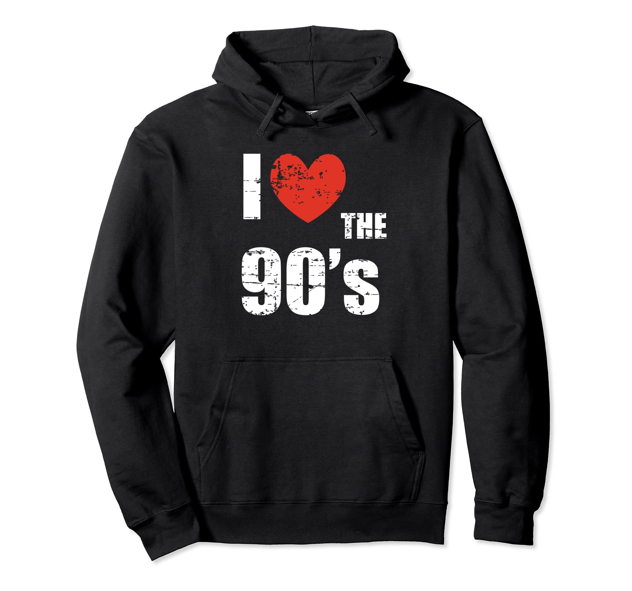 I Love 90S Distressed Heart Party Funny Hoodie - Graphic Print Unisex - T-Shirt, Sweatshirt, Hoodie