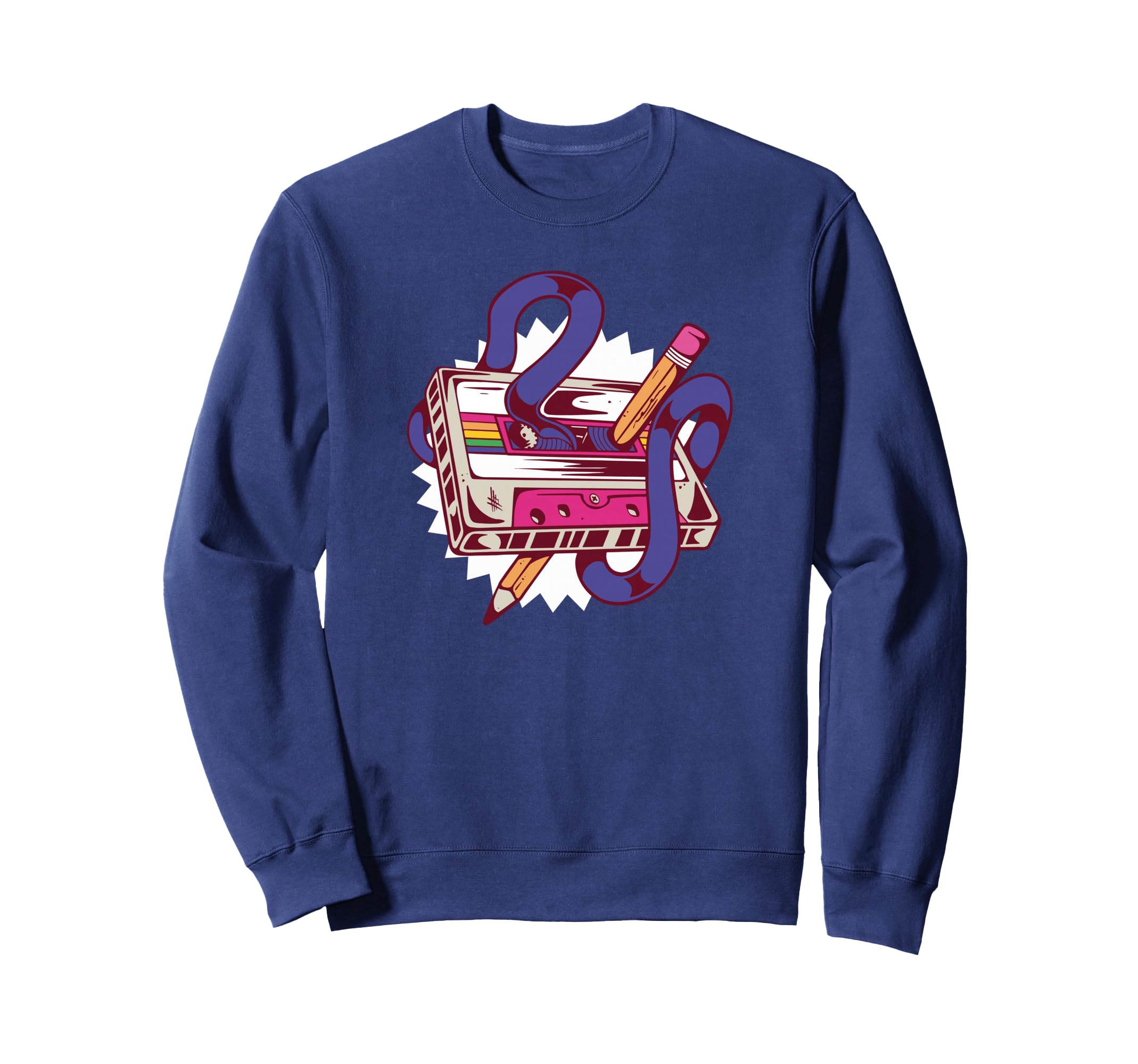 Audio Cassette Tape Pencil Sweatshirt - Casual Everyday Wear for Adults - T-Shirt, Sweatshirt, Hoodie