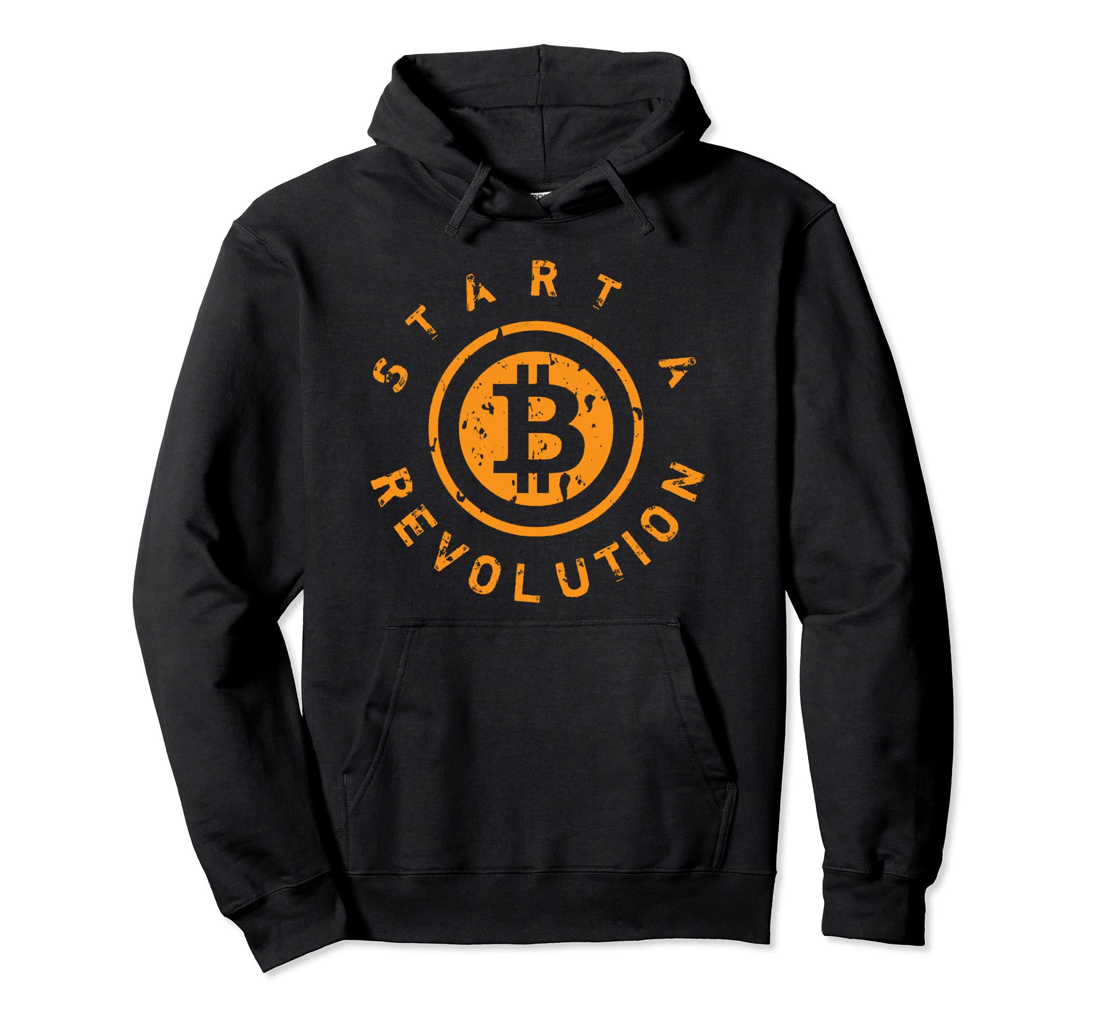 Bitcoin Revolution Unique Gift Distressed Hoodie - Custom Art Print Unisex - T-Shirt, Sweatshirt, Hoodie