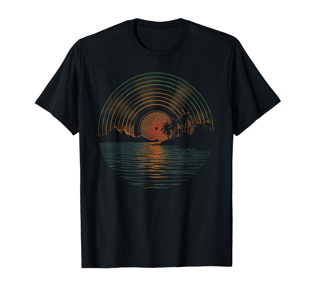 Summer Vinyl Sunset Vinyl Lp Record T-Shirt - Trendy Graphic for Adults - T-Shirt, Sweatshirt, Hoodie