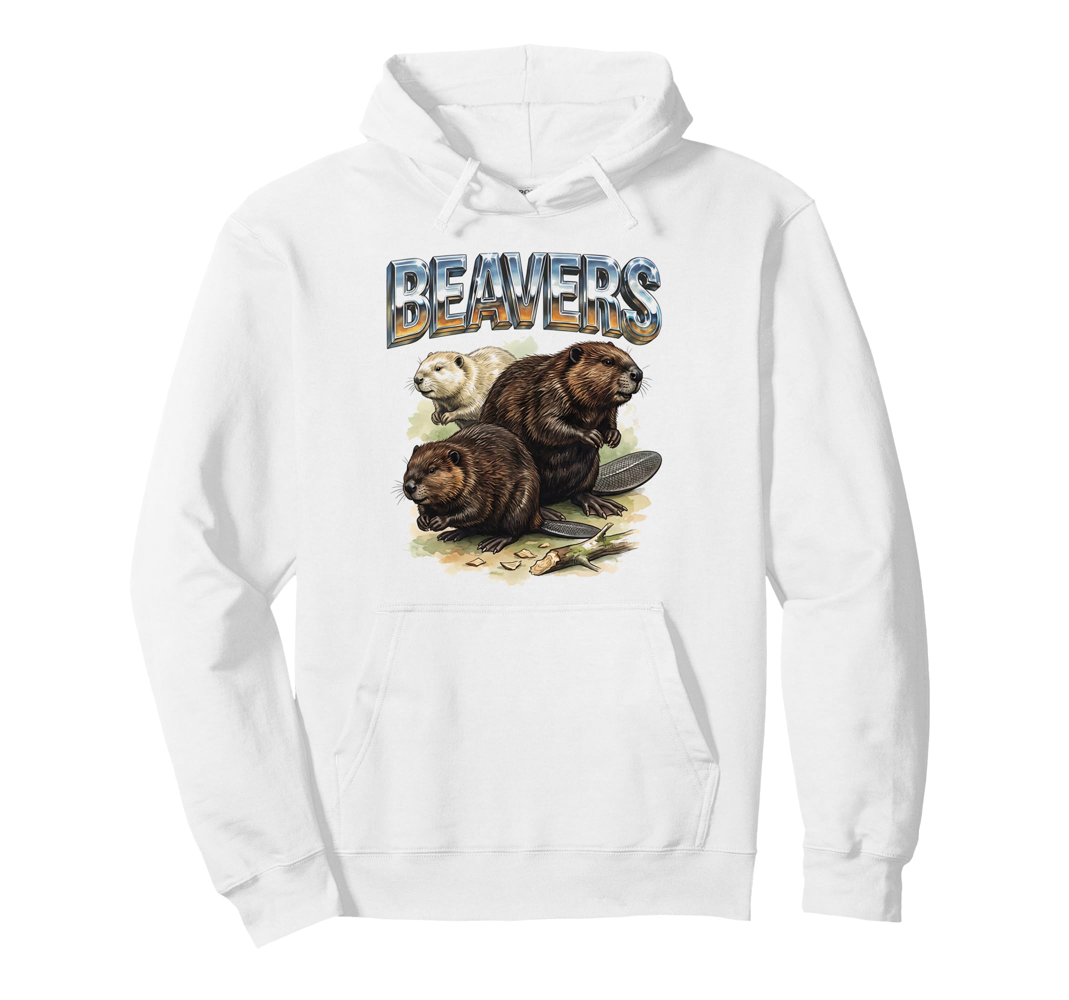Beaver 70S 90S Beavers Animal Lover Hoodie - Graphic Print for Adults - T-Shirt, Sweatshirt, Hoodie