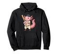 Axolotl Baseball Player Bat Hitter Hoodie - Casual Everyday Wear Unisex - T-Shirt, Sweatshirt, Hoodie
