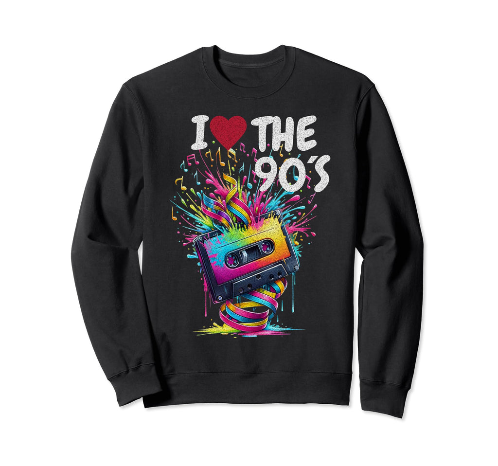 90S Music Notes Cassette Tape Music Sweatshirt - Trendy Graphic for Adults - T-Shirt, Sweatshirt, Hoodie