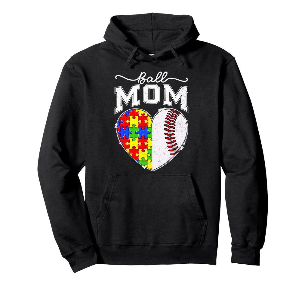 Ball Mom Mama Autism Awareness Day Hoodie - Novelty Apparel Unisex - T-Shirt, Sweatshirt, Hoodie